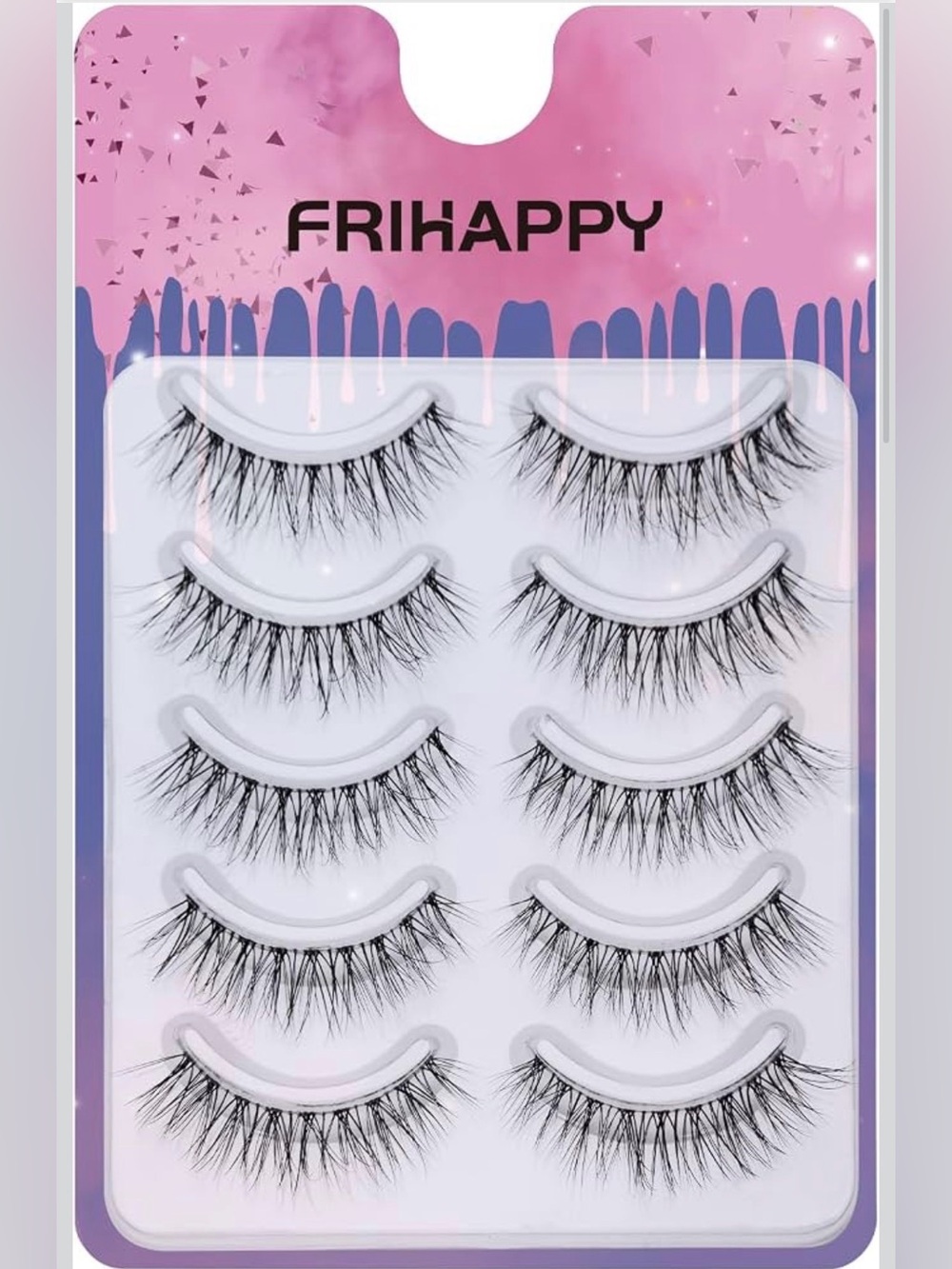FRIHAPPY | Faux Mink Wispy Fluffy Lightweight Strip Lashes (5 pairs)